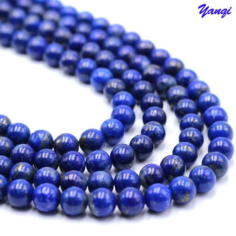 

Wholesale Natural Stone Lapis Lazuli Round Beads Never Lose Colour 5" Strand 4 6 8 10 12 14MM Pick Size For DIY Jewelry Making