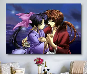 

W263 Rurouni Kenshin Kamiya Kaoru Anime Trend Beautiful Fashion Silk Fabric Wall Poster Art Decor Sticker Bright