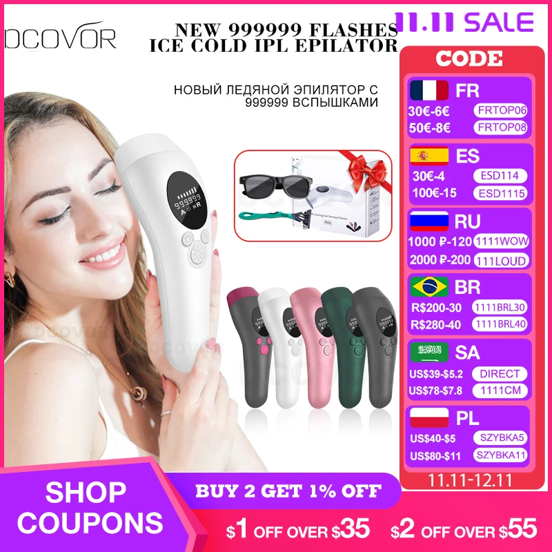 PROD 1005001836512092 999999 Flashes Painless Ice Cooling IPL Epilator
Permanent IPL Hair Removal Photoepilator Electric Laser Hair Removal
depiladora