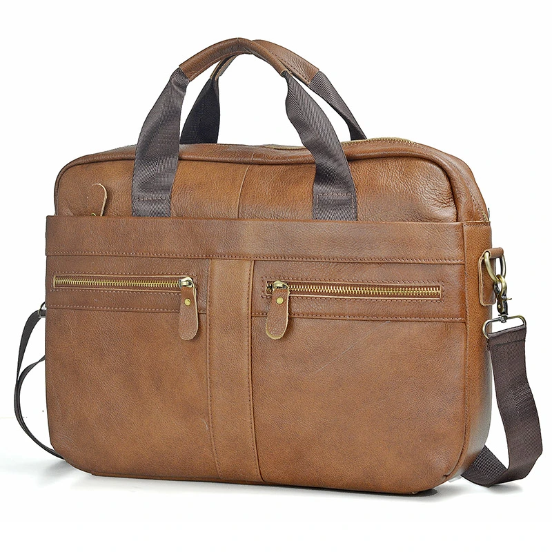 Men's Genuine Leather Handbag Briefcase Tote Laptop Shoulder Bag Messenger Purse 