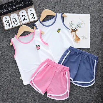 

2020 new Children's Sets Summer boys clothes set Ice silk vest suit girls clothes two-Piece body suit kids clothes blue set