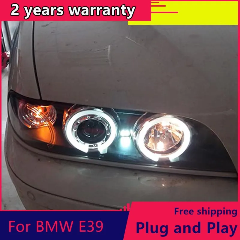 

For BMW E39 headlight 520 525 528 530 LED headlight with Angel Eyes H7 xenon lamp For BMW E39 car accessories