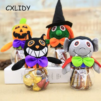 

4pcs New Halloween Decorations Ghost Festival Atmosphere Gift Box Creative Black Cat Pumpkin Candy Jar aa034