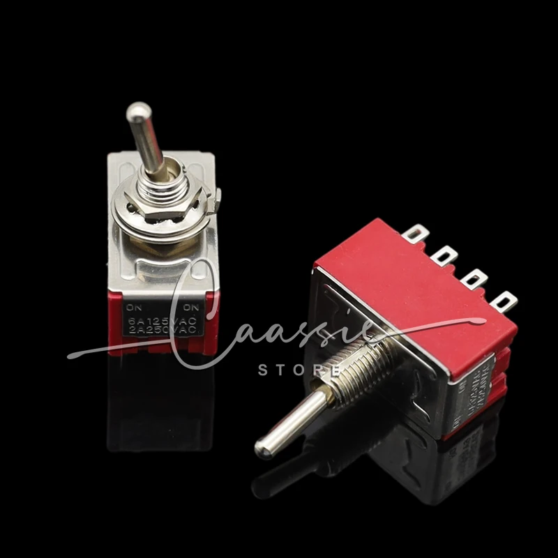 10 шт. красный 6A/125VAC 2A/250VAC 12 Pin 4PDT ВКЛ./вкл. 2-позиционный мини-фотопереключатель |
