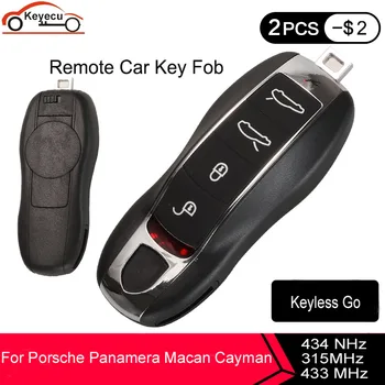 

KEYECU Keyless-Go 4 Buttons Remote Car Key Fob 315/433/434MHZ 49 Chip For Porsche Panamera Macan Cayman 911 918 Spyder Cayenne