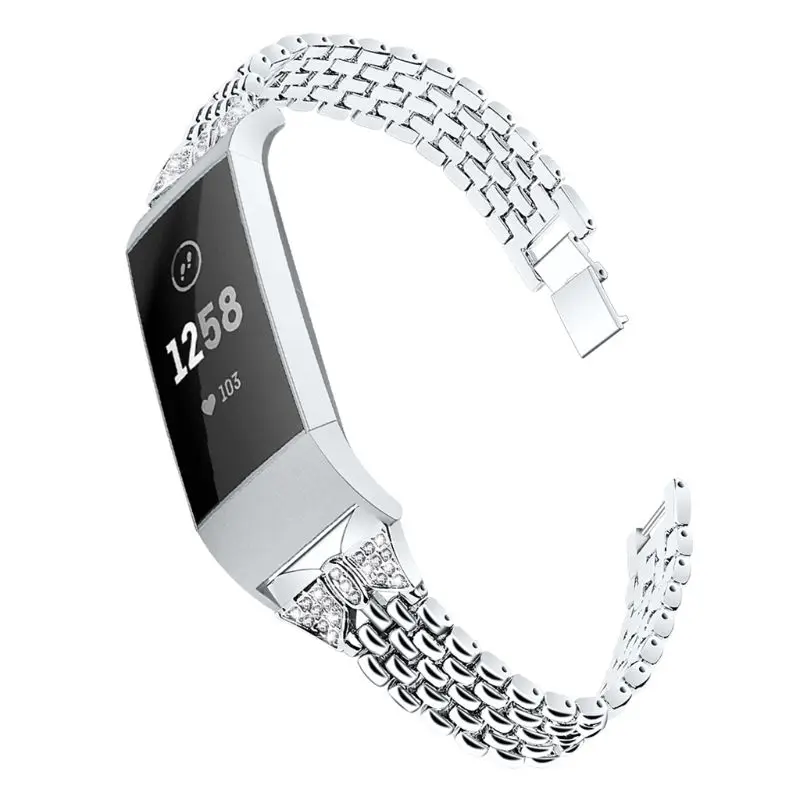 

Metal Watchband Wrist Strap For Fitbit Charge 3 Band Replace Watch Strap