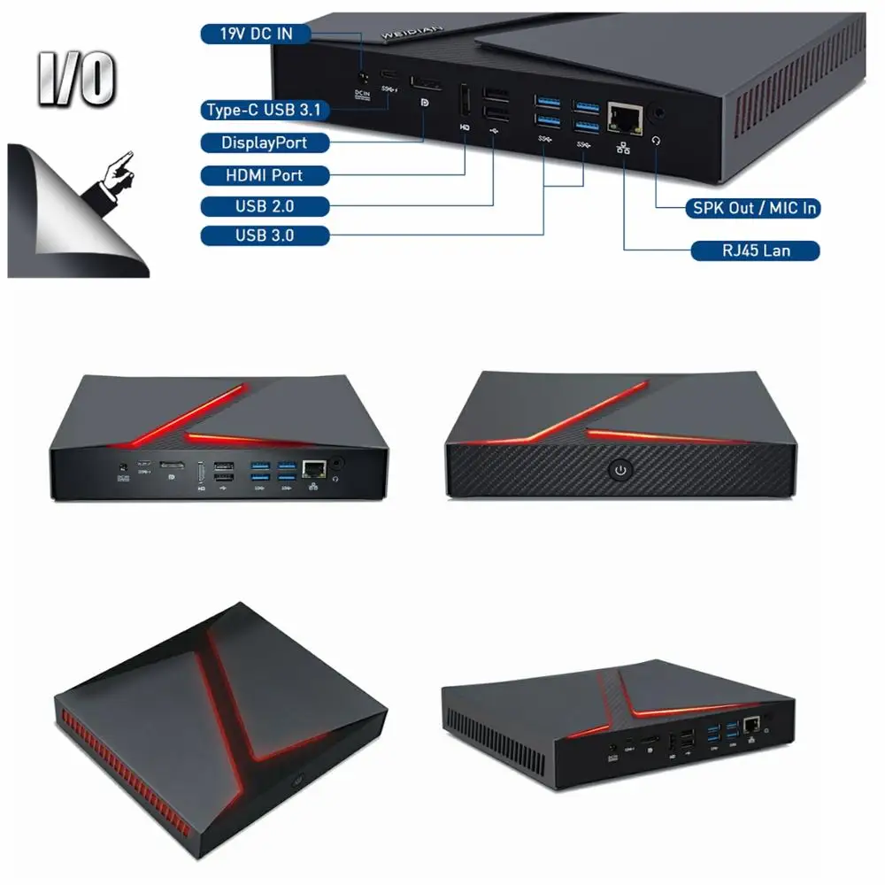 Mini gaming PC computer intel i9 8950HK gamer computador 6 core windows 10 NVIDIA graphic card GTX1650 fashion design wifi BT