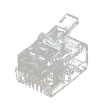 

20 Pcs 6P2C 2 Pins RJ11 Modular Plug Network Cable Connector Clear