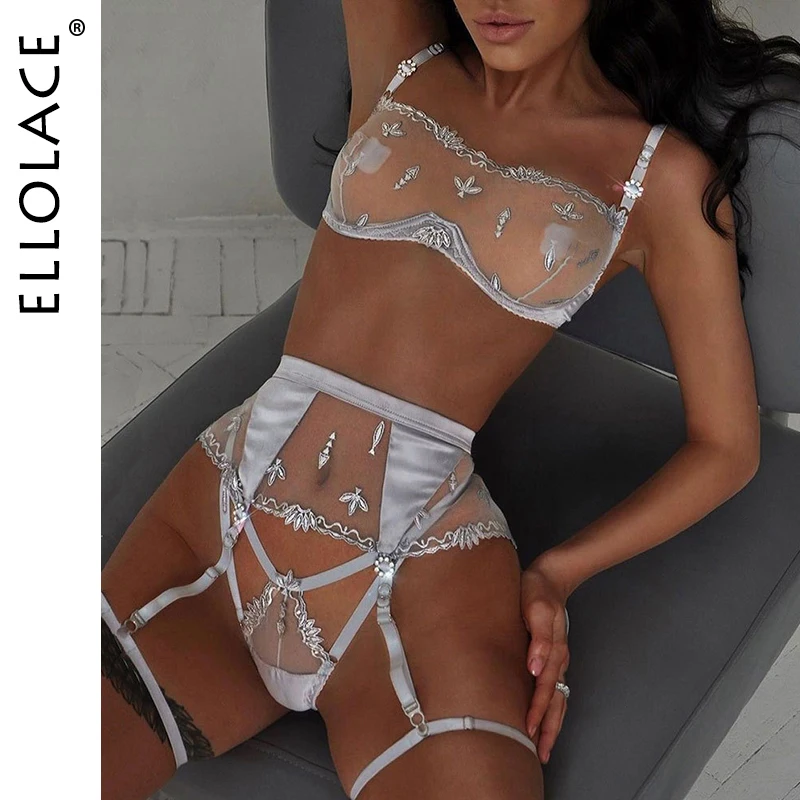 Ellolace короткие комплекты для ухода за кожей чувственное белье Серебристый