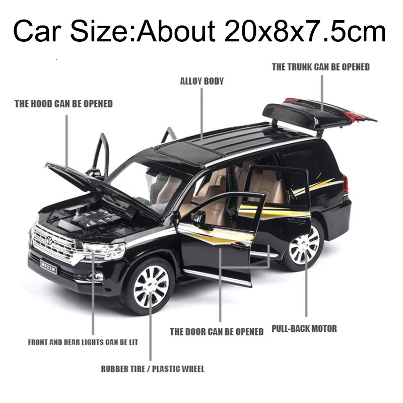 1/24 литья под давлением модель автомобиля сплава Land Cruiser SUV LX570 внедорожные