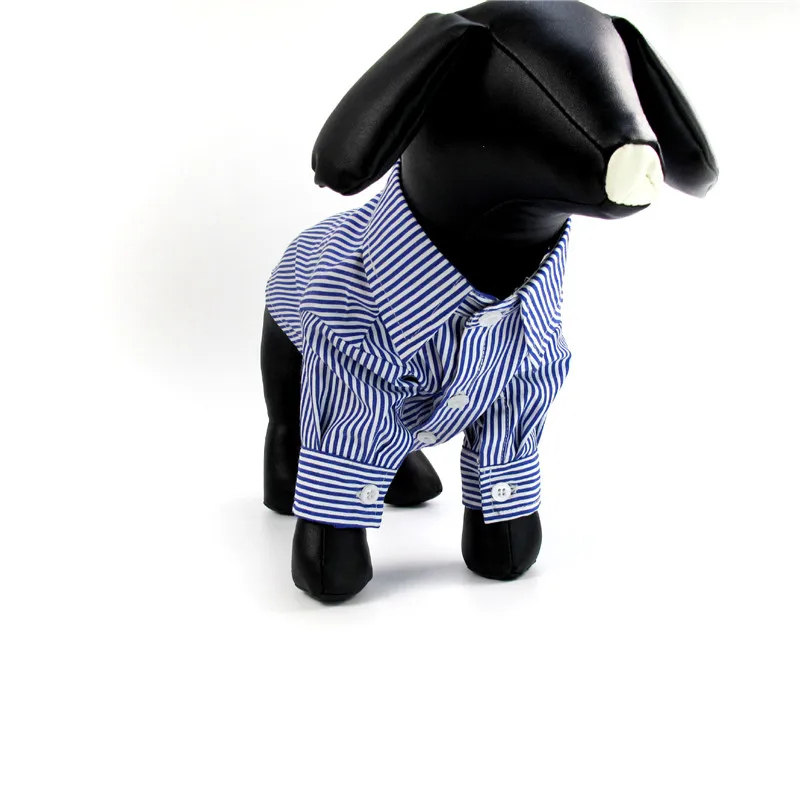 

Fashion Pet Dog Red Blue Stripes Puff Sleeve Shirt Summer Clothes For Small Medium Puppy Dogs Clothing Cat Schnauzer Costumes F