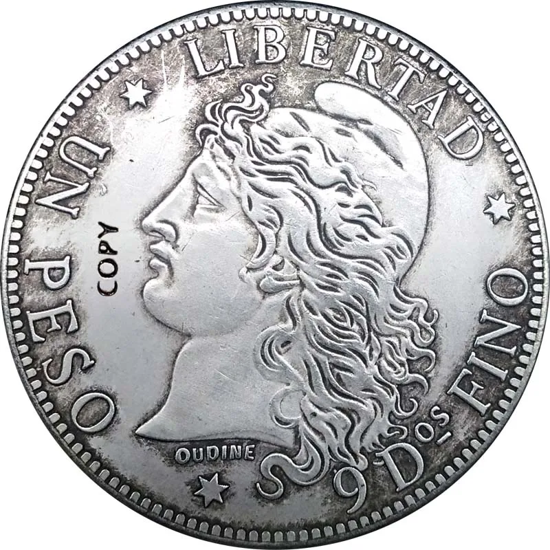 1882 монеты Аргентина 38 мм коллекция копия монет|Безвалютные монеты| |