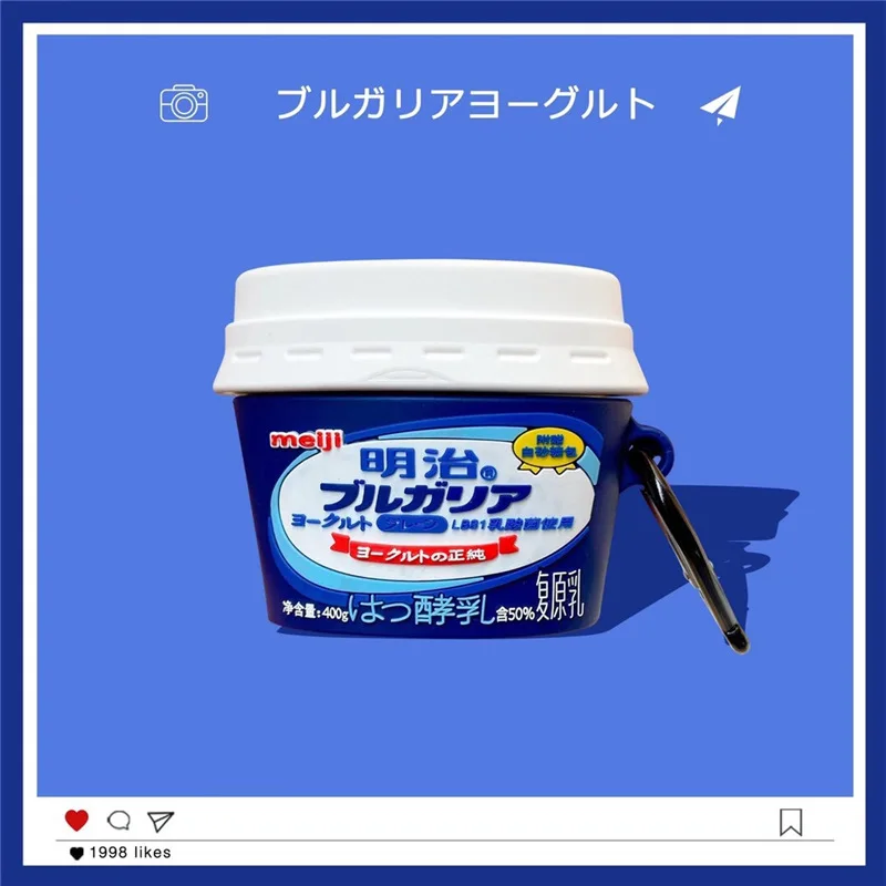 

For Airpods 1 2 Pro Case 3D Japan Boxed yogurt Case For Airpods Case Soft Silicone Earphone Headphone Cover Girl Funda Capa M2