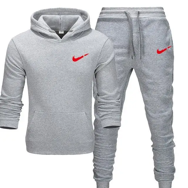 light grey -hs Новинка, спортивный костюм с капюшоном и Бэтменом, мужские повседневные хлопковые теплые толстовки на осень/зиму, мужской повседневный спортивный костюм - Цвет: light grey -hs