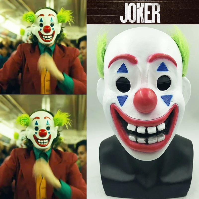 Joker Clwon Joaquin Phoenix Mask Cosplay Props Latex Unisex Halloween ...