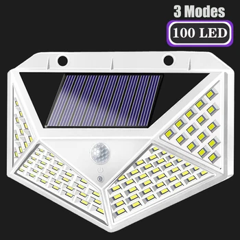 

100 LED Solar Light Outdoor Solar Lamp Powered Sunlight Waterproof 3 mode PIR Motion Sensor Street Light for Garden Decoration