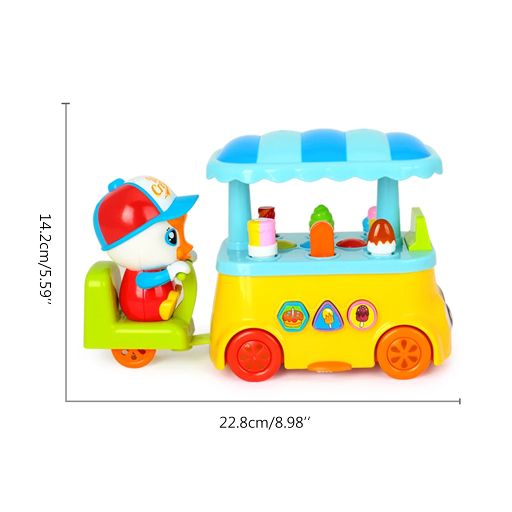 Красочный грузовик для мороженого с музыкальным освещением электрическая детская игрушка-головоломка