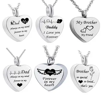 

Custom Urn Necklace for Ashes Heart Necklace Stainless Steel Keepsake Memorial pendant for mom,dad, Heart cremation jewelry