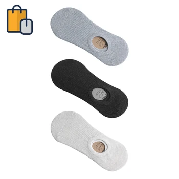 

New Men's Socks Silicone Non-slip Invisible Socks Summer Solid Color Ankle Boat Socks Soft Cotton Slipper Socks Glittery