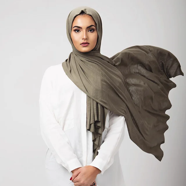 85*180cm Trendy women muslim jersey hijab scarf foulard femme size plus  hijabs Islamic shawls soild cotton headscarf for women - AliExpress