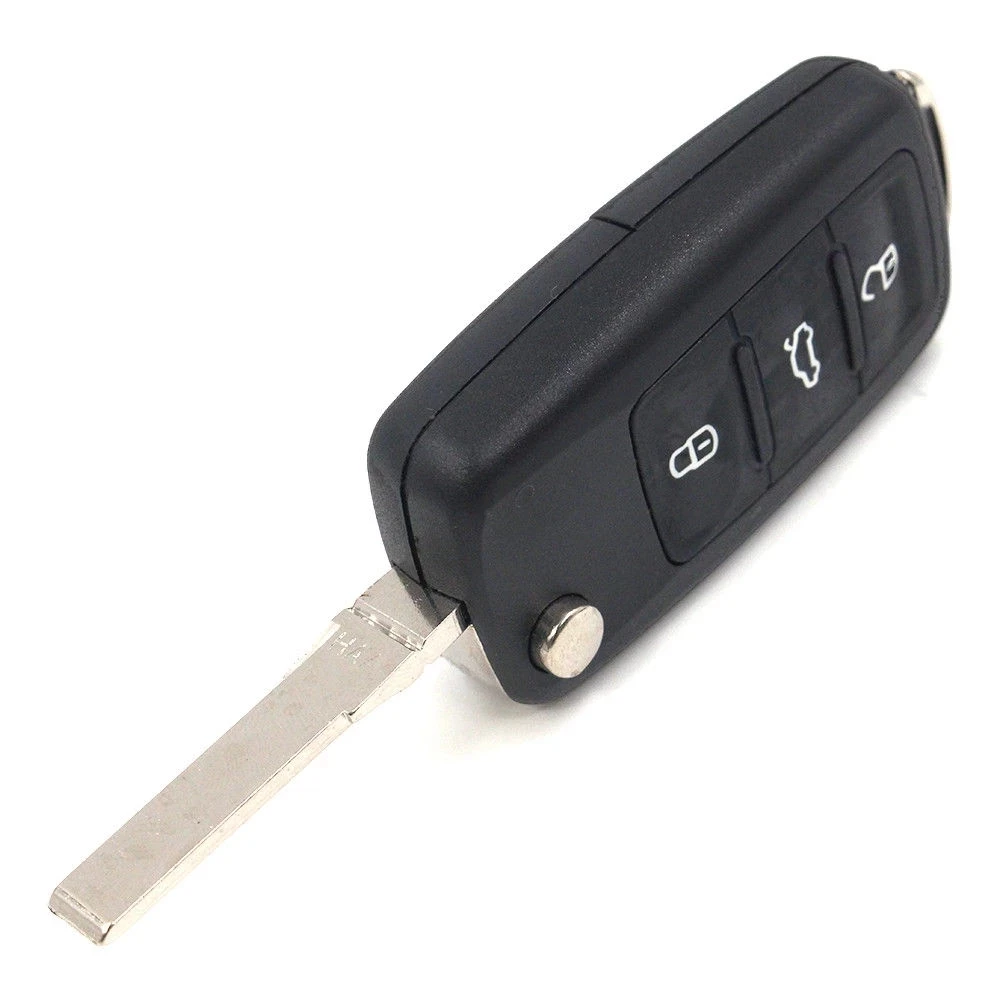 KEYECU Flip Remote Key Fob 434MHz ID48 Chip for Skoda Citigo Fabia Octavia Rapid Roomster Yeti P/N: 3T0 837 202 H ,3T0837202H