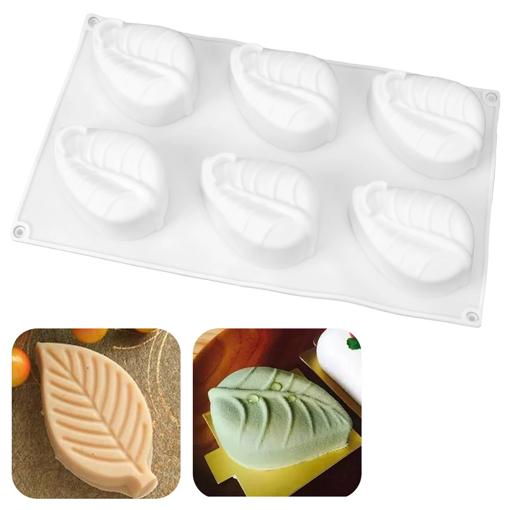 Silicone Mold 3D Leaf Shape 6 Cavity DIY Handmade Soap Molds Tools Making Supplies