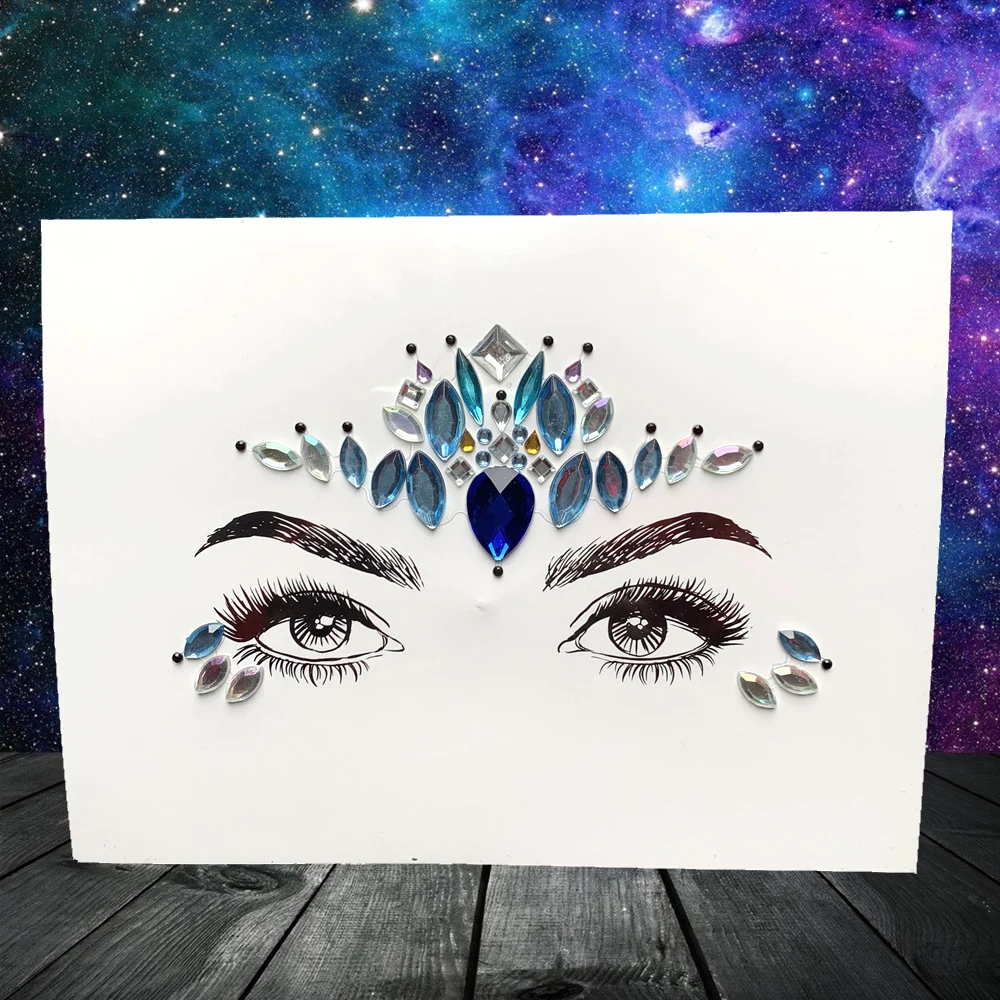 CXBS06 Bohemia Flash Eye Tattoos стикер драгоценные камни для лица ювелирные изделия паста простой в использовании Макияж Инструменты для вечерние шоу женская мода украшения для глаз - Цвет: CXBS06