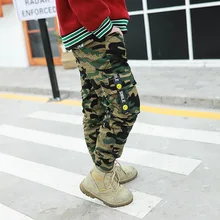 Зимние камуфляжные штаны в гусеничном стиле для мальчиков; детская рабочая одежда с начесом; камуфляжные брюки; модные штаны для больших мальчиков