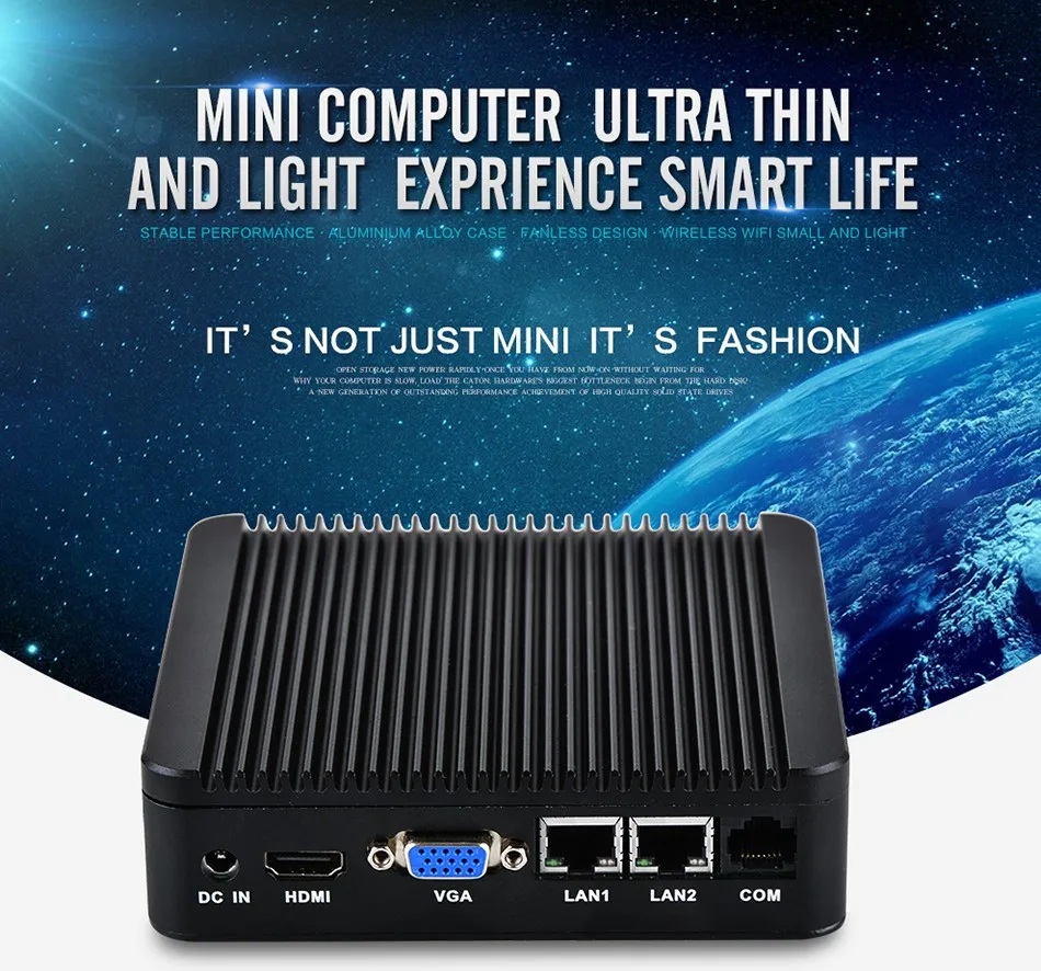 Xcy intel celeron J1900 2LAN 2COM мини-ПК с 2,0 ГГц VGA HDMI 2* USB2.0 2* USB3.0 Поддержка Windows 10 Win 8 Win 7 linux mini deskt