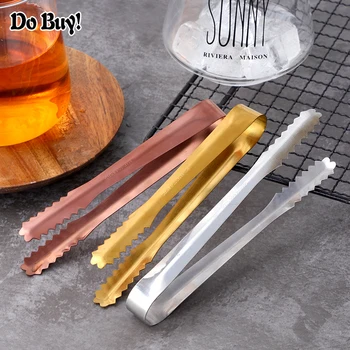 

2 Pcs Ice Clip Stainless Steel Ice Tongs Gold Sugar Ice Cube Tongs Metal Food Clip Tea Party Bar Kitchen Accessories