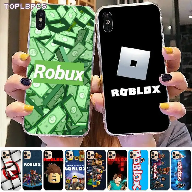 Toplbpcs Game Robloxes Black Tpu Soft Phone Case For Iphone 8 7 6 6s Plus X 5s Se 2020 Xr 11 Pro Xs Max Half Wrapped Cases Aliexpress - iphone x iphone 10 roblox