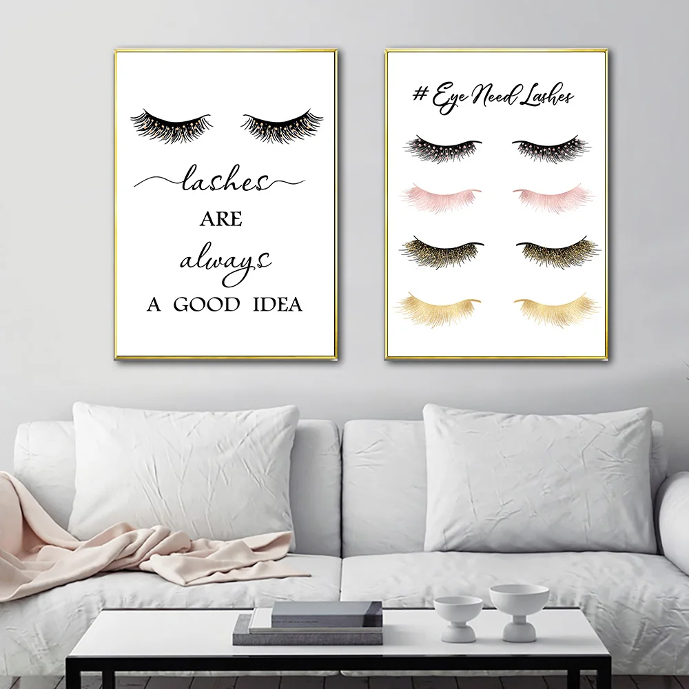 Постер в скандинавском стиле для макияжа ресниц холст картина настенное