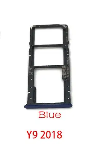 Y9 2018 Blue 10 шт./лот Micro Nano SIM держатель для карт лоток адаптер держателя слота разъем для huawei Y6 Y7 Prime Y9 - Цвет: Y9 2018 Blue