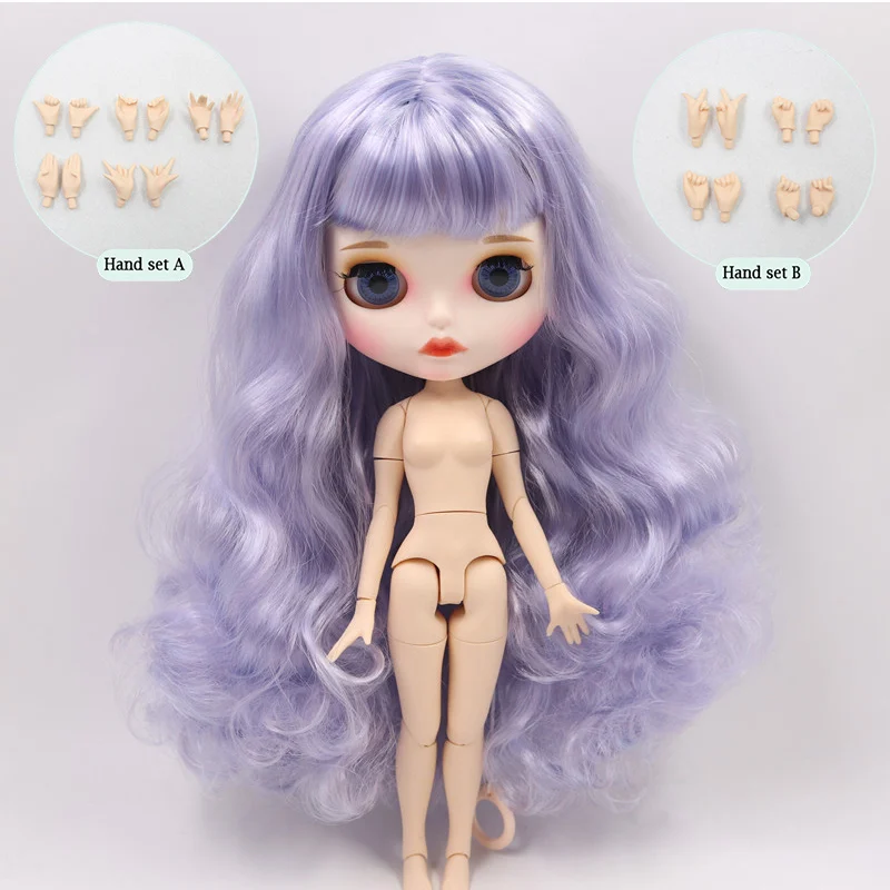 ICY Nude Blyth кукла на заказ № BL6005/1049 синий микс фиолетовые волосы 1/6 bjd, pullip, licca, jerryberry - Цвет: A doll with hand AB