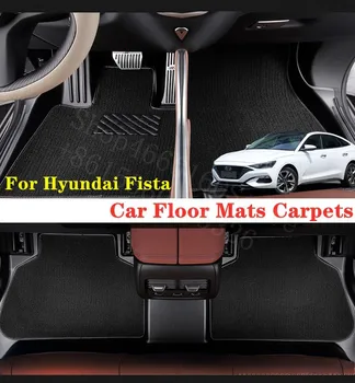 

Puou For Hyundai Fista Car Floor Mats Carpets Front & Rear Full Set Custom auto foot Pads automobile waterproof carpet cover