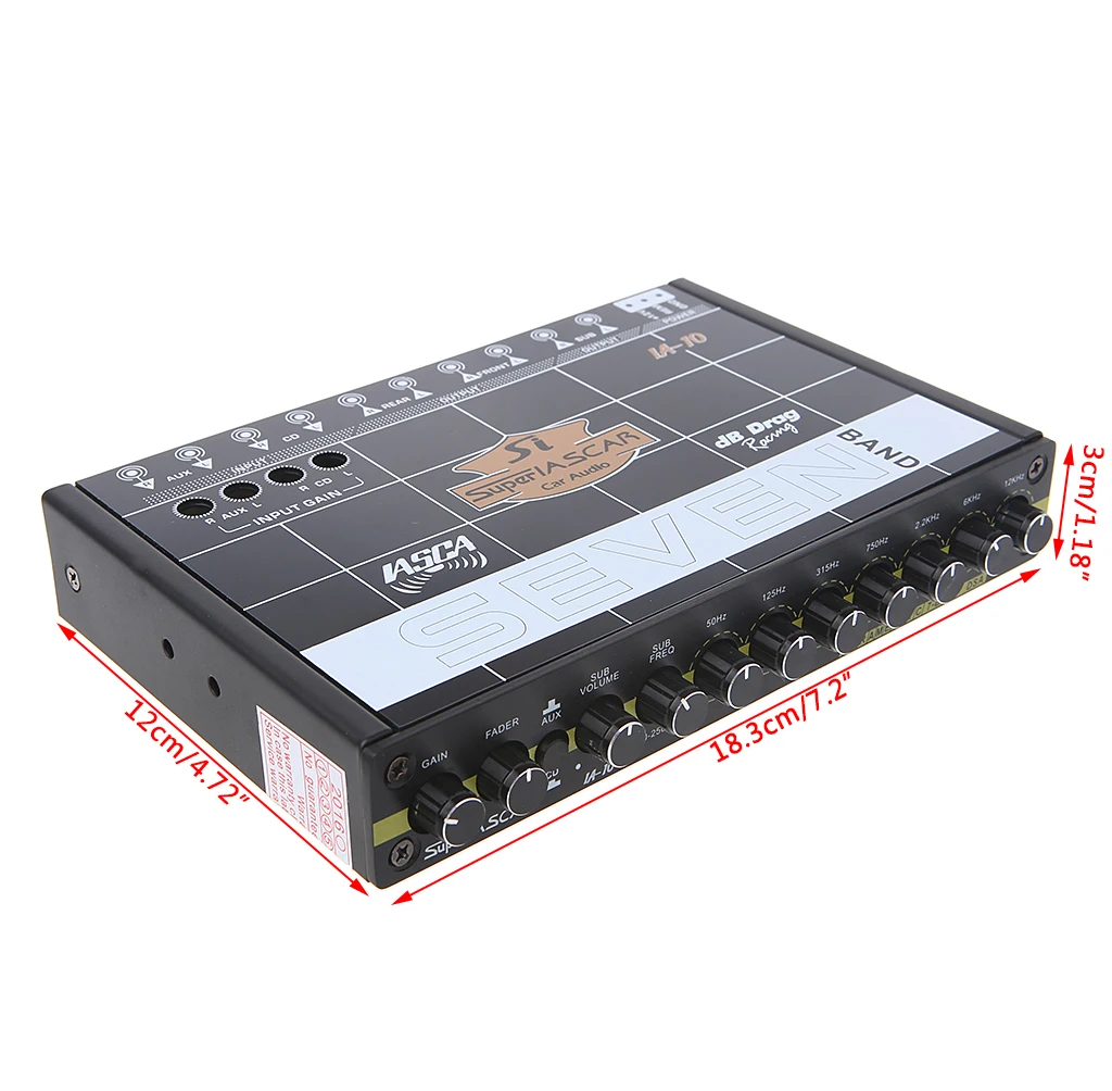 Audio Equalizer Car 7 Band Modified Car EQ 40Hz-120Hz