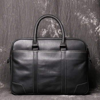 

Men's Briefcase Male Full Grain Leather Men Messenger Bag Leather Laptop Bag Office Bag for Men Tote Bags