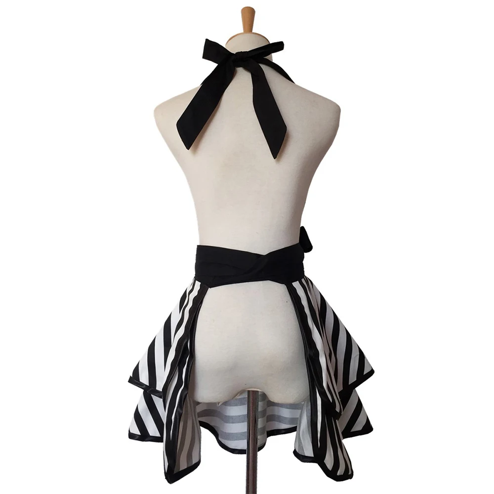 Women Retro Cotton Dot Fashion Sexy Apron Dress Female Household Cleaning Home Daily Work Sleeveless Apron