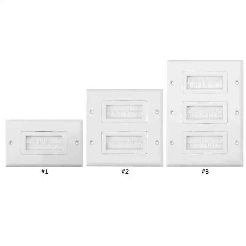 Placa de cepillo antipolvo, Cable de pared, cubierta de inserción, montaje de salida, Panel Multimedia