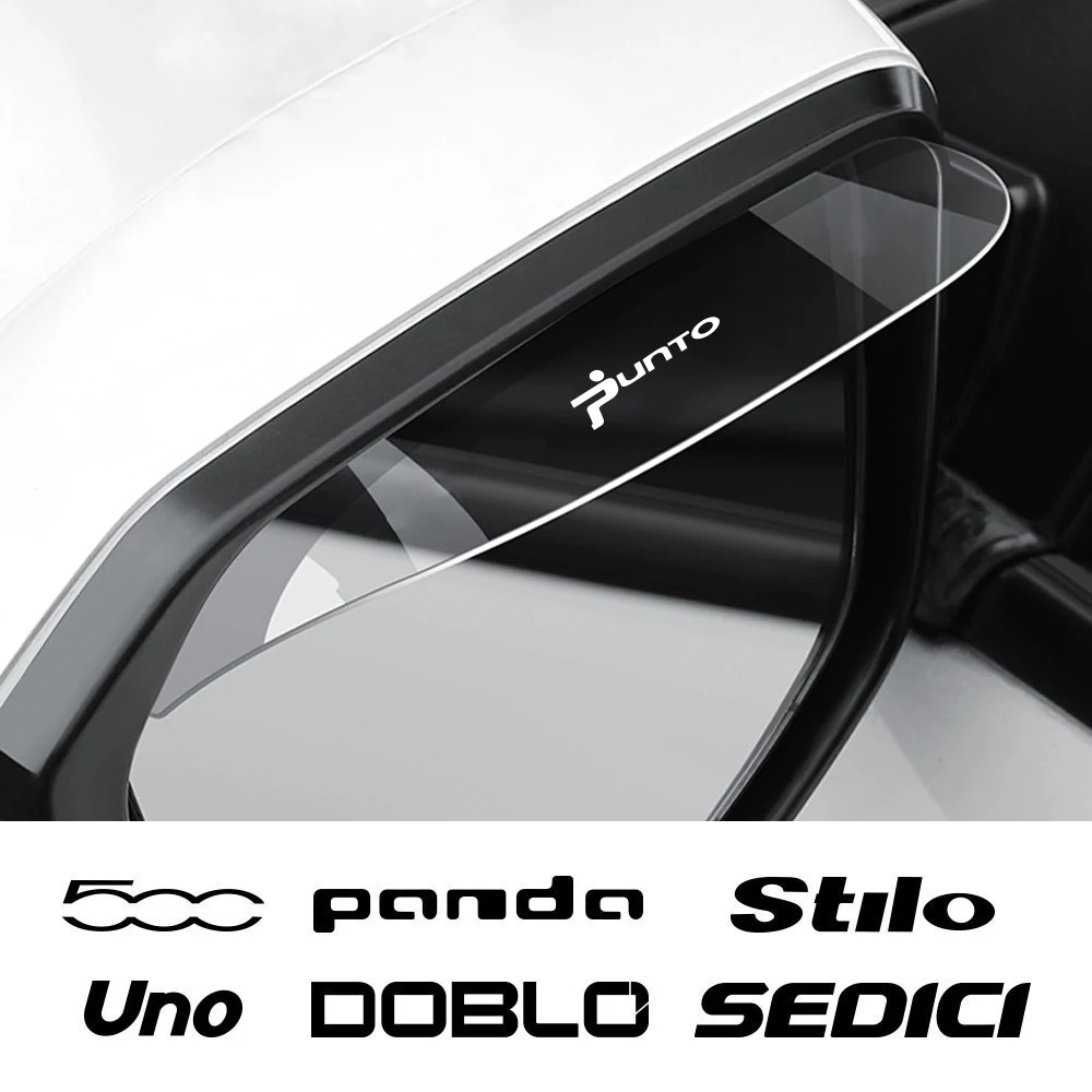 For Fiat Panda 500 Uno Toro Punto Mobi Ducato Stilo Doblo Albea Sedici 124Spider Car Rain Eyebrow Rainproof Tuning Accessories rearview mirror rain eyebrow rearview mirror rain guard