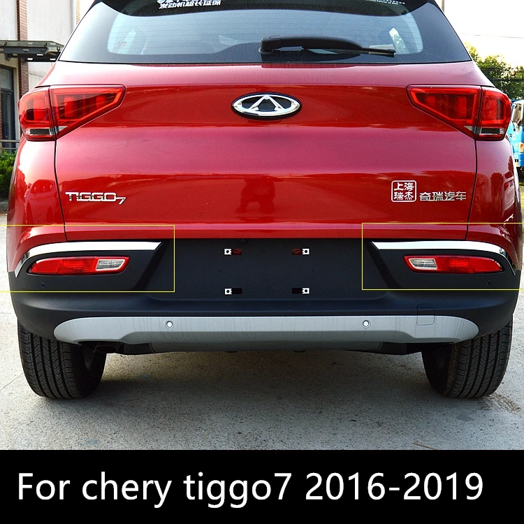 Для chery tiggo7 tiggo 7- автомобильная лампа заднего противотуманного фонаря задняя противотуманная фара из нержавеющей стали Декоративная полоса украшение автомобиля аксессуары