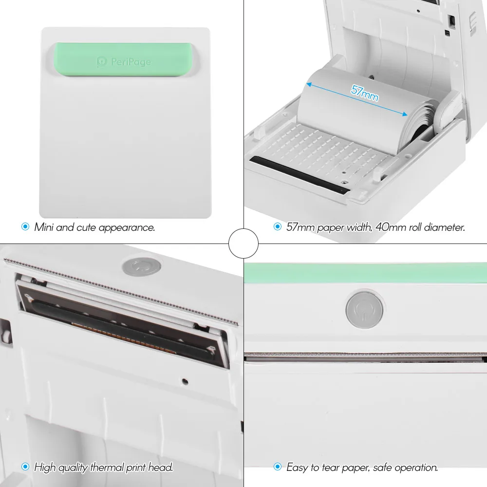 PeriPage A6 A8 портативный мини карманный беспроводной BT термальный фотопринтер клип дизайн Памятка стикер AR принтер картинок для Android iOS