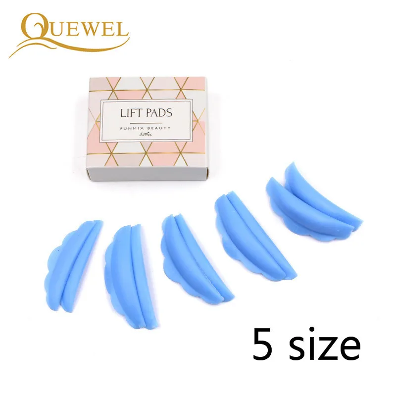 Imagen de Quewel Eyelashes Perm Pad 5 Pairs Silicone Flower Eyelash Curling S M M1 M2 L Lash Perm Shield Eye Lashes Beauty Makeup Tools