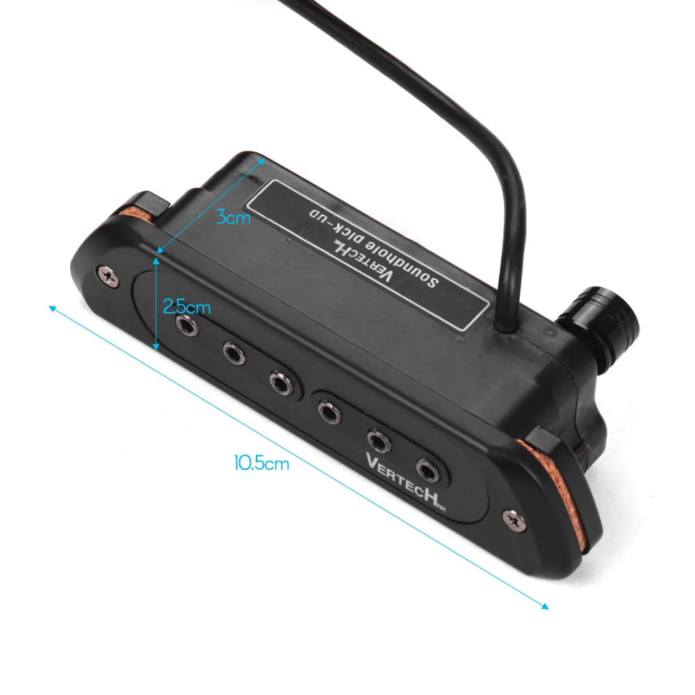 VERTECHnk VS-8M Active Guitar Soundhole Pickup Transducer Humbucker+ Microphone Dual Pick-up System with 6.35mm Endpin Jack