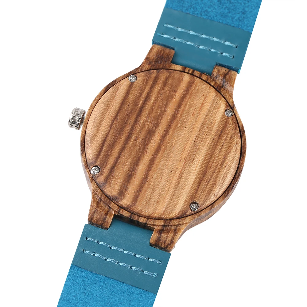 Женские кварцевые часы из дерева, синие, натуральная кожа, современный минималистичный деревянный бамбук, женские часы, повседневные часы, лучшие подарки