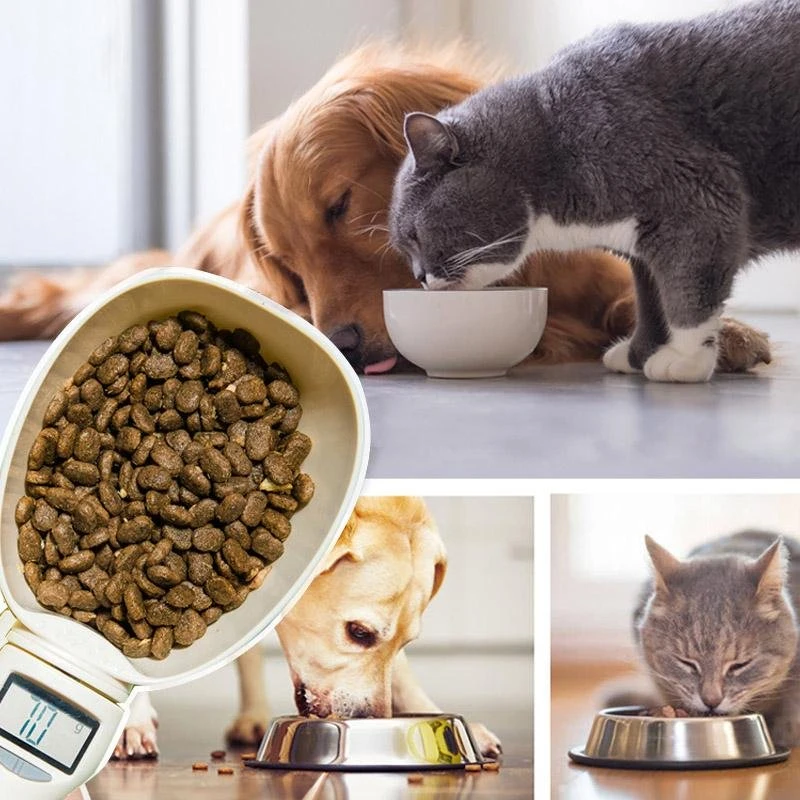 Cuchara medidora de comida para mascotas, tazón de alimentación para perros y gatos, cocina portátil, medición precisa, cuchara electrónica inteligente