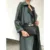 DEAT Woman Trench Coat Champagne Solid Silkly Long Sleeve With Sashes Loose Minimalist High Street New Autumn Fashion 8
