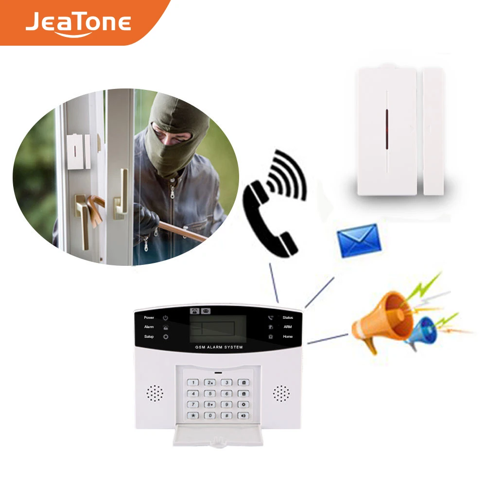 Wireless GSM Home Security Burglar Alarm DIY Kit LCD Display SIM SMS Alarm System APP Control Android IOS Pet Immune key control