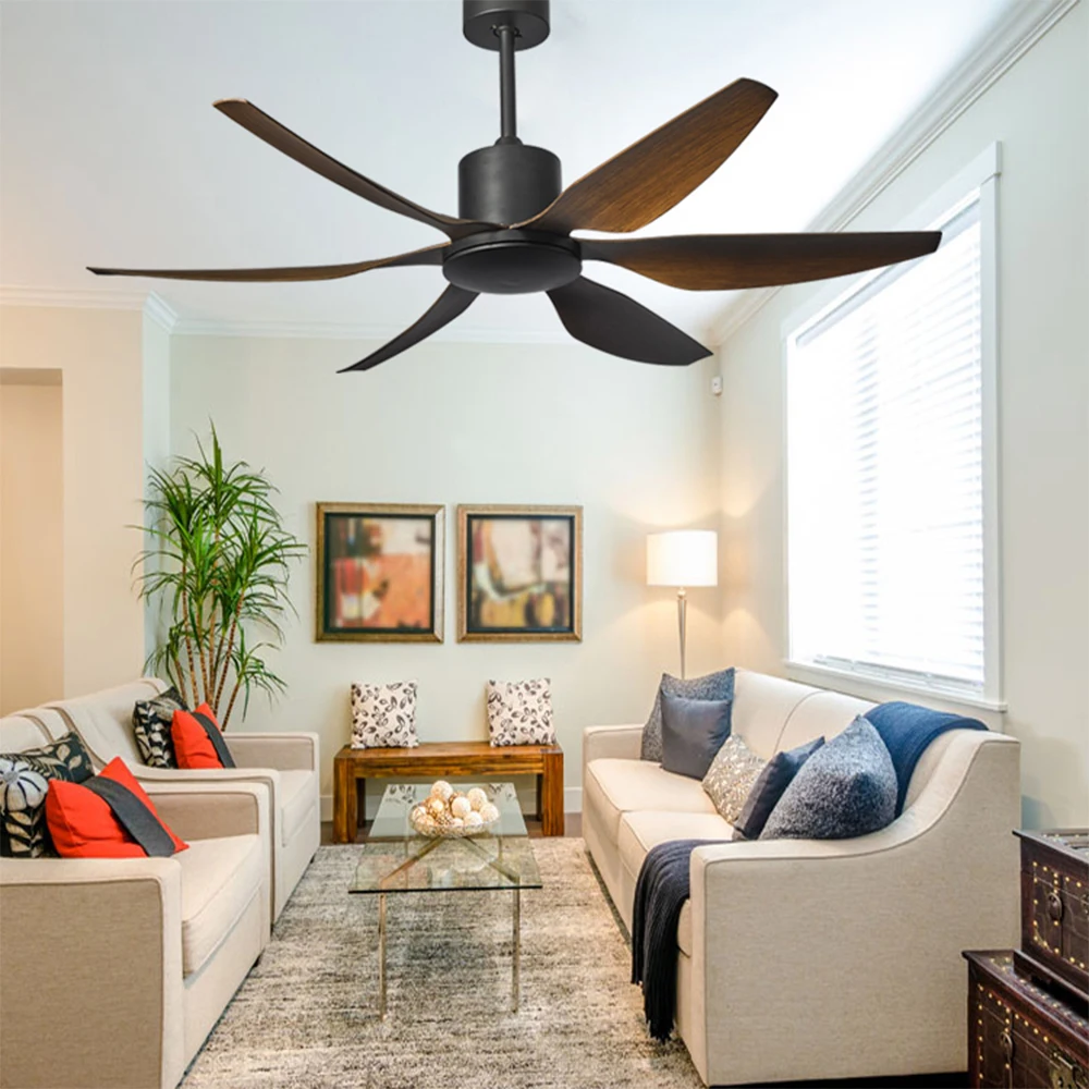 

66 inch 54 inch Nordic industrial wind ceiling fan fans LED light DC American retro remote restaurant living room remote control