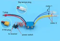 480A вперед и назад щетка ESC двухсторонний 2 мотора электронный регулятор скорости для RC лодки/модели автомобилей